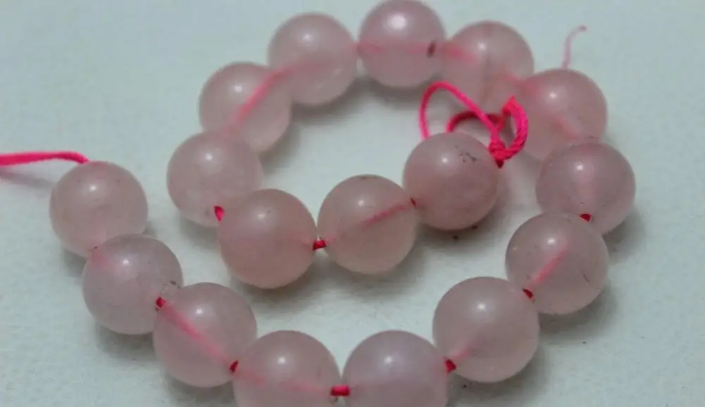

Pink round Rose Quartz necklace DIY material 12.5mm 14-15INCH 5.24