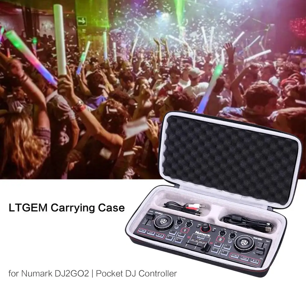 LTGEM EVA водонепроницаемый переносной Жесткий футляр для Numark DJ2GO2/Карманный DJ контроллер