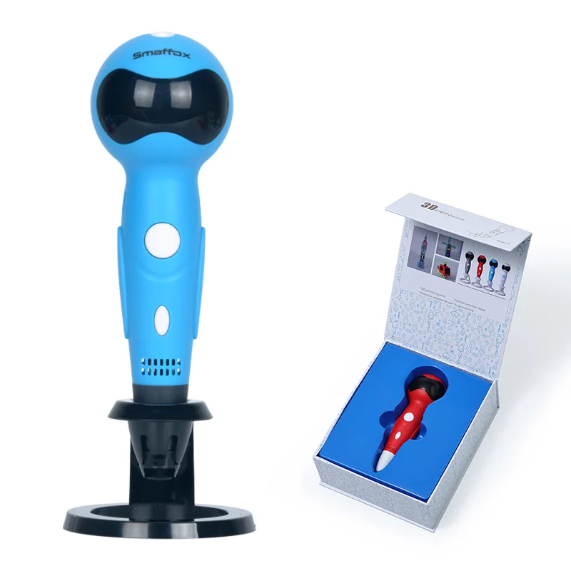 smaffox 3D Ручка, сначала с голосовыми подсказками функция 3D печатная ручка, в форме робота дизайн, PLA нити заправки автоматическая подача
