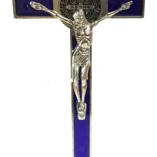 1 шт., католическая святая Бенедикт, святая карта, большой крест, изысканное украшение, домашний декор, аксессуары для рабочего стола, высота 20 см, с пьедесталом