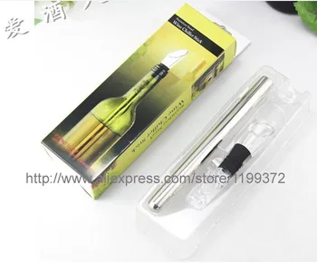 

200pcs/lot # Wine Chill Stick Stainless Steel Chiller Ice Cold Pourer Spout Bottle Freeze Freezer Chilling Cooling