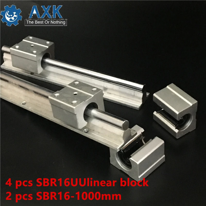 

SBR16 1000mm Linear Bearing Rails 2 pcs + 4pcs SBR16UU Linear Motion Bearing Blocks CNC parts