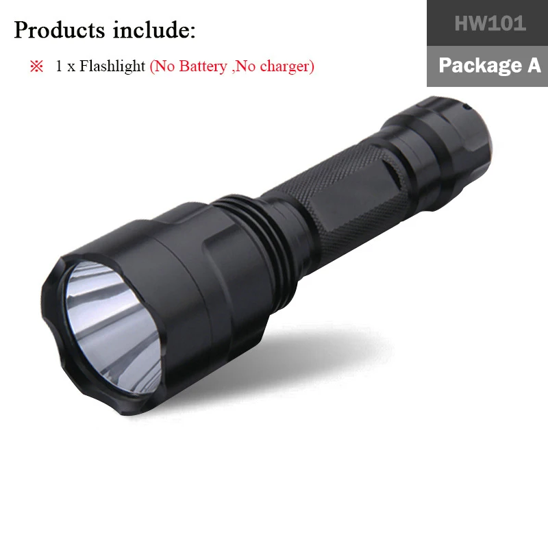 Светодиодный тактический фонарь XM-L2 полицейский фонарь 1*18650 перезаряжаемый водонепроницаемый Мощный lanterna Picatinny/Weaver дистанционный переключатель - Испускаемый цвет: Package A