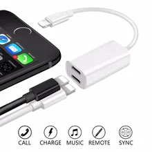 ФОТО leadzoe 2 in 1 adapter for iphone 7 8 plus aux music audio converter splitter earphone headphone jack adapter cable for iphone7