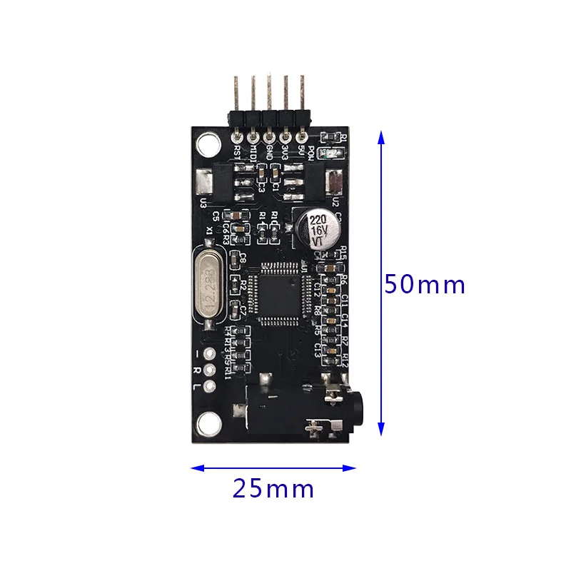 

Development of MIDI Sound Control Playback Board Sound Development Module Multiplex Audio Control Lossless Playback MCU