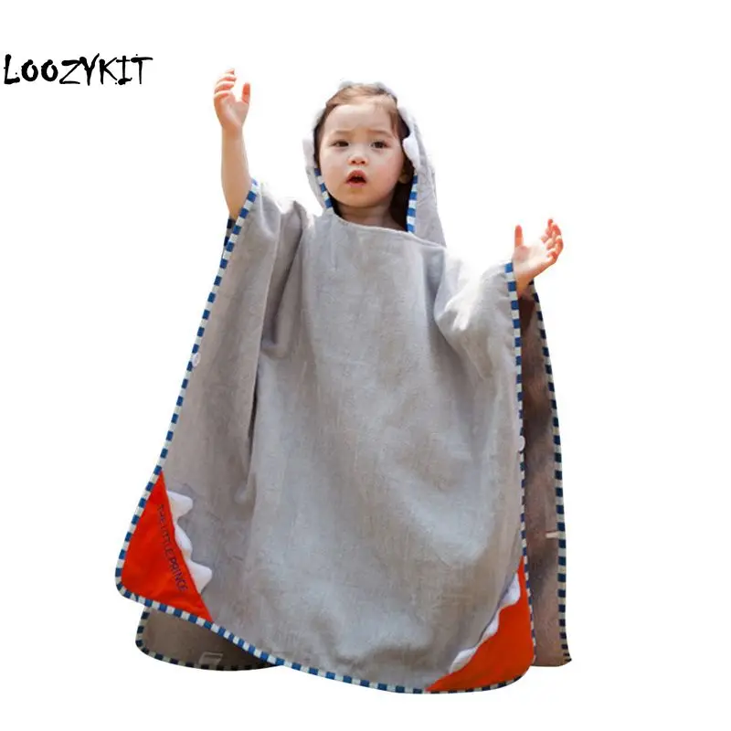 

Loozykit Baby Bath Towel Children Hooded 100% Cotton Cloak Baby Kids Girl Boy Cartoon Swimming Beach Towel Toddler Robe