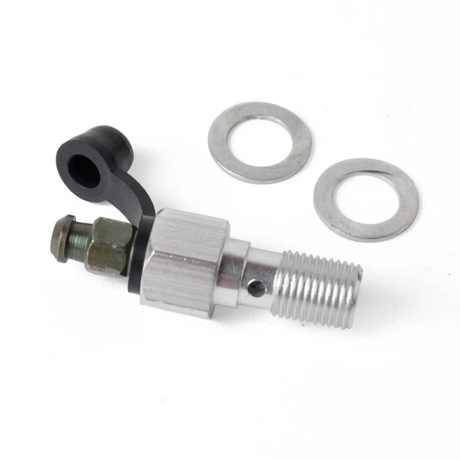 M10 x 1.25mm thread bleed nipple banjo bolts with green caps