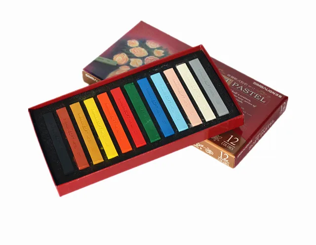 simbalion 12 long soft pastel color students stick toner painting