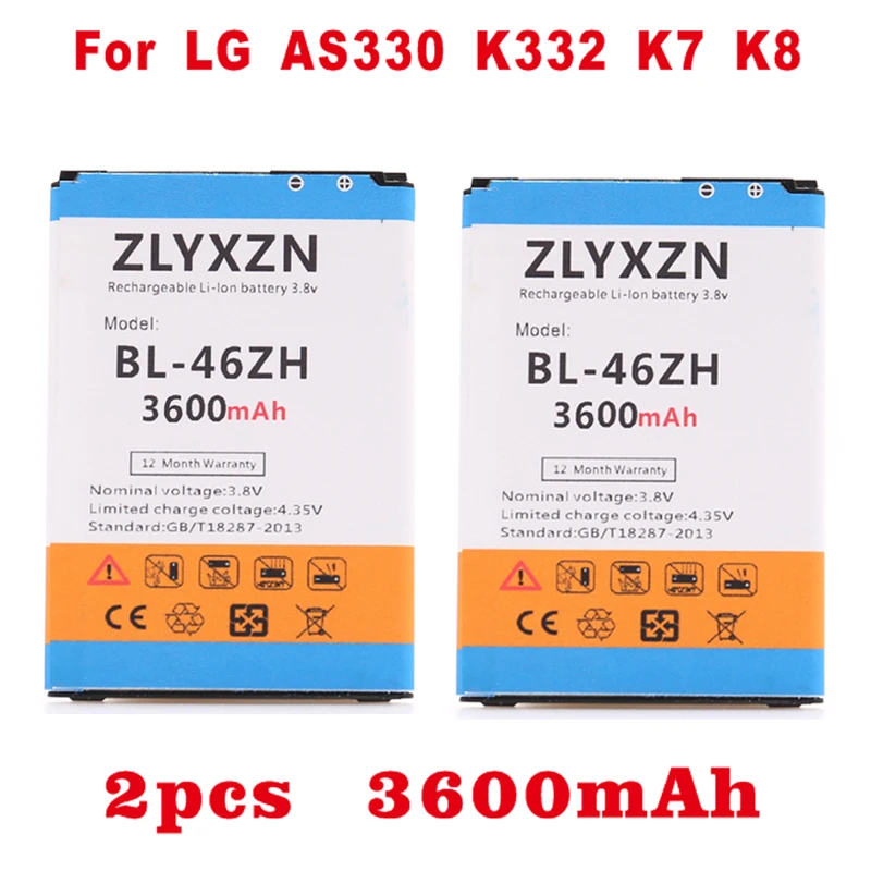 2 шт. 3600 мА/ч BL46ZH BL-46ZH Батарея для LG K7 MS330 LS675 Tribute 5 K8 K350N телефон | Мобильные телефоны
