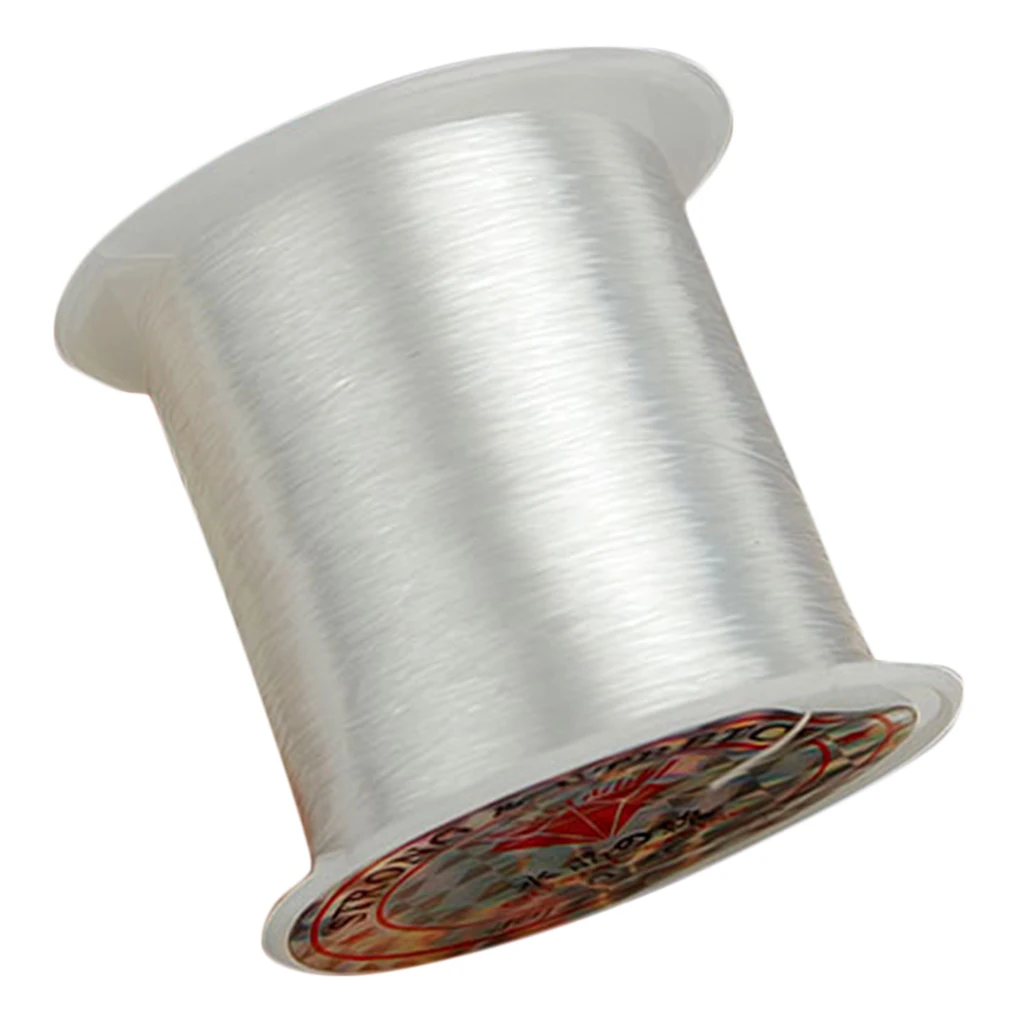 Phenovo 70M 1 Roll White Elastic Stretch Crystal Clear Beading Thread for Stringing Beads Stones Charms Pendants 0.25mm