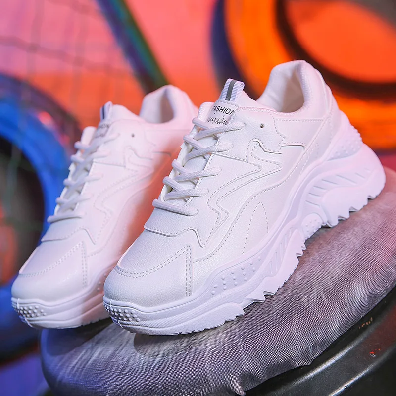 

Women Shoes 2019 Platform Sneakers Women Breathable Vulcanize Shoes White Casual Chunky Sneakers Basket Femme Trainers Dad Shoes