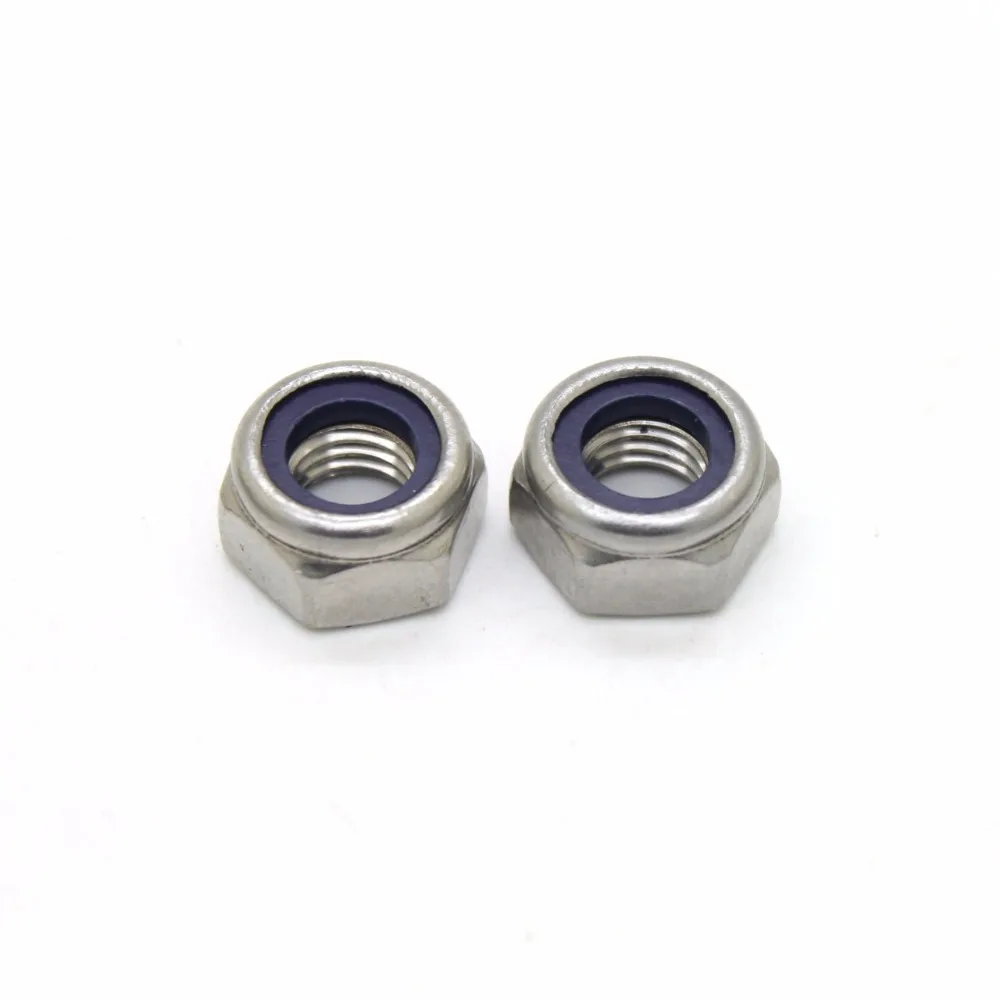 100PCS M6 Nylon Lock nut,Locking nut,Self lock nut,Stainless Steel Self Locking Hex Nutsin Nuts