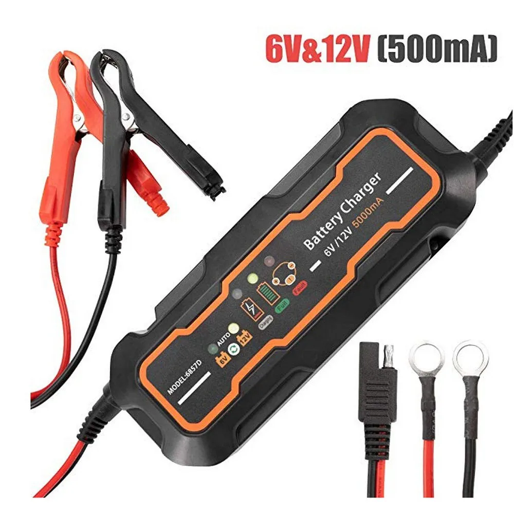 

6V/12V 5A Car Motorcycles Battery Charger Smart Circuits Engineered Battery Charger for Automotive Marine RV lawnmower 7#