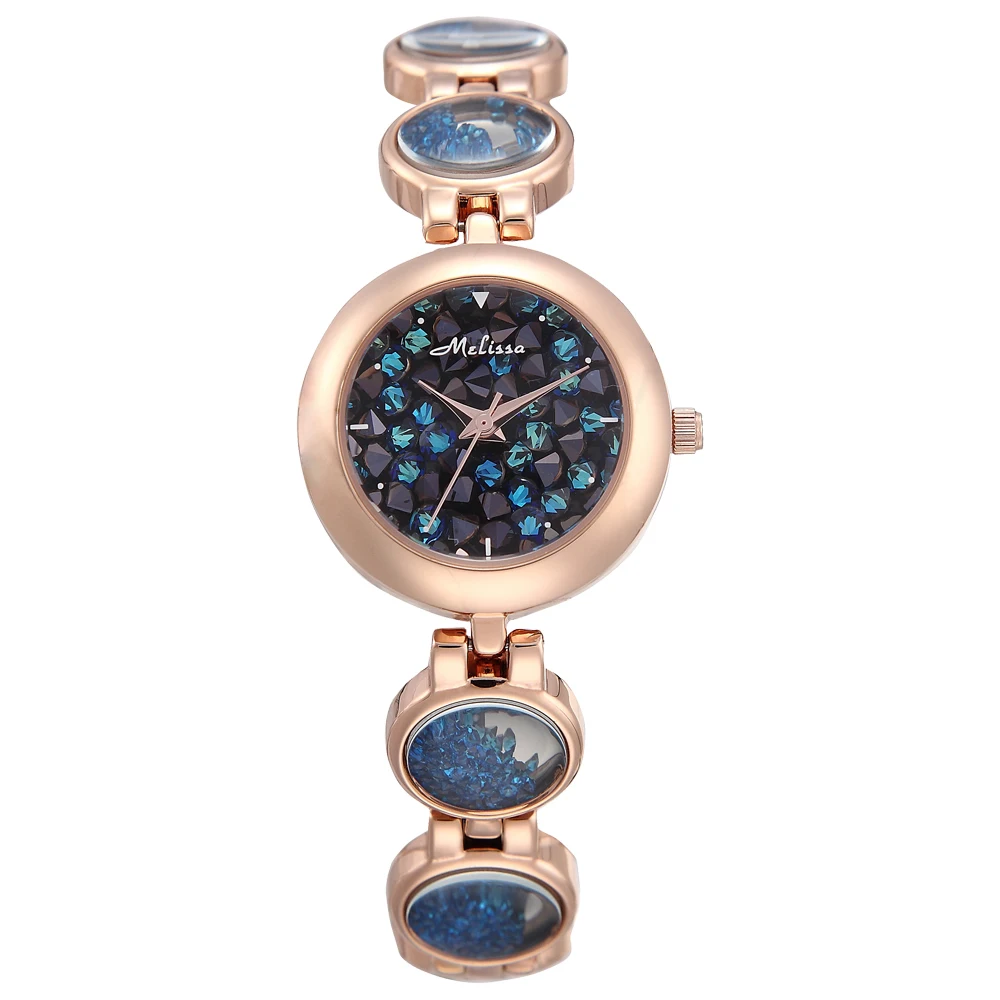 Melissa Lady Wrist Watch Women s Hours Quartz Top Fashion Dress Chain Bracelet Luxury Rhinestones Crystal