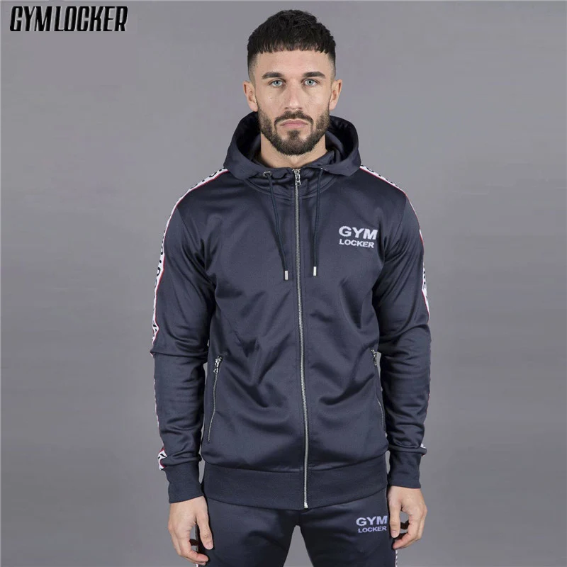Толстовка GYMLOCKER Мужская Модный свитшот на молнии куртка с капюшоном для
