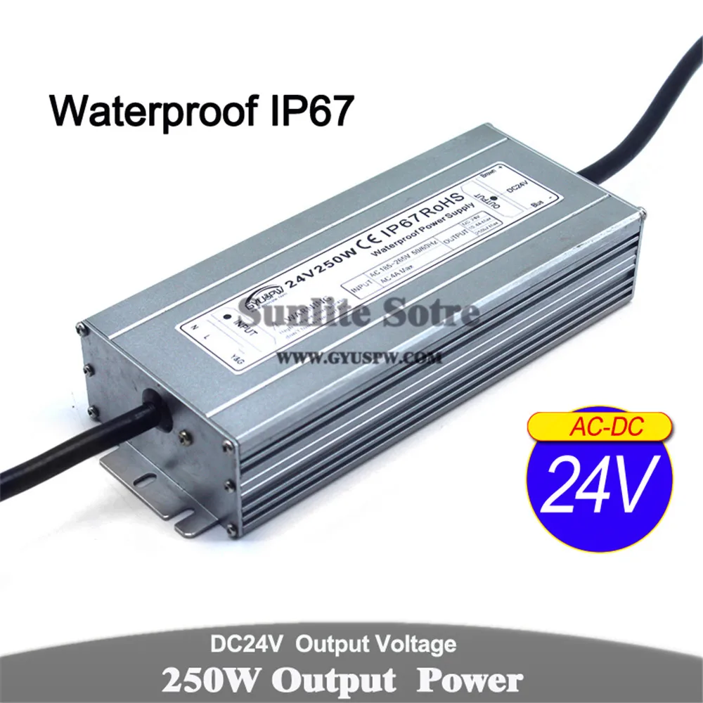 Водонепроницаемый источник питания DC 12 V 24 V 24 W 60 W 72 W 100 W 120 W 150 W 200 W 250 W 300 W трансформаторы 220 V AC к DC12V DC24V наружный SMPS