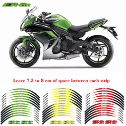 Для Kawasaki ER-6N 17 "мотоцикл CUSTOM RIM STRIPES колесная наклейка клейкие ленты Стикеры