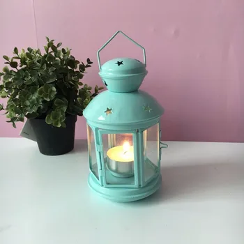 

1PC New European Iron Candlestick Star Pendant Lantern Decorations Models Candle Holder ME 012