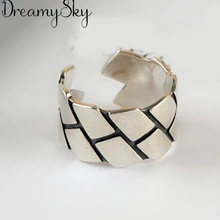 Винтажные большие 925 пробы серебристый неправильной формы кольца для женщин Регулируемые кольца корейские ювелирные изделия