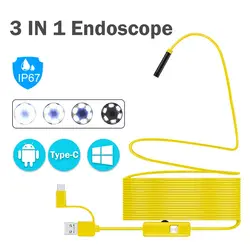 Смартфон эндоскопа андроид эндоскоп Камера 5,5mm инспекции Камера IP67 Водонепроницаемый змея Камера Forendoscope Тип c, USB PC