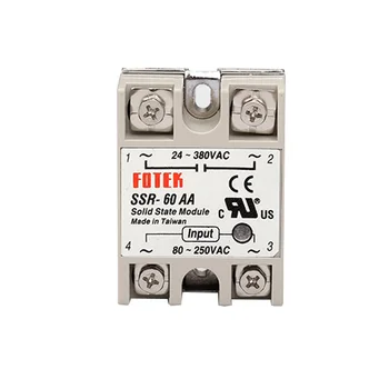 

5PCS Single Phase 24-380V AC 80-280V AC SSR-60AA AC Solid State Relay