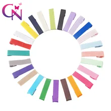 50 Pcs/lot 1.6\" Ribbon Covered Hair Clips For Girls Kids Handmade Mini No-Slip Alligator Hairgrips DIY Accessories