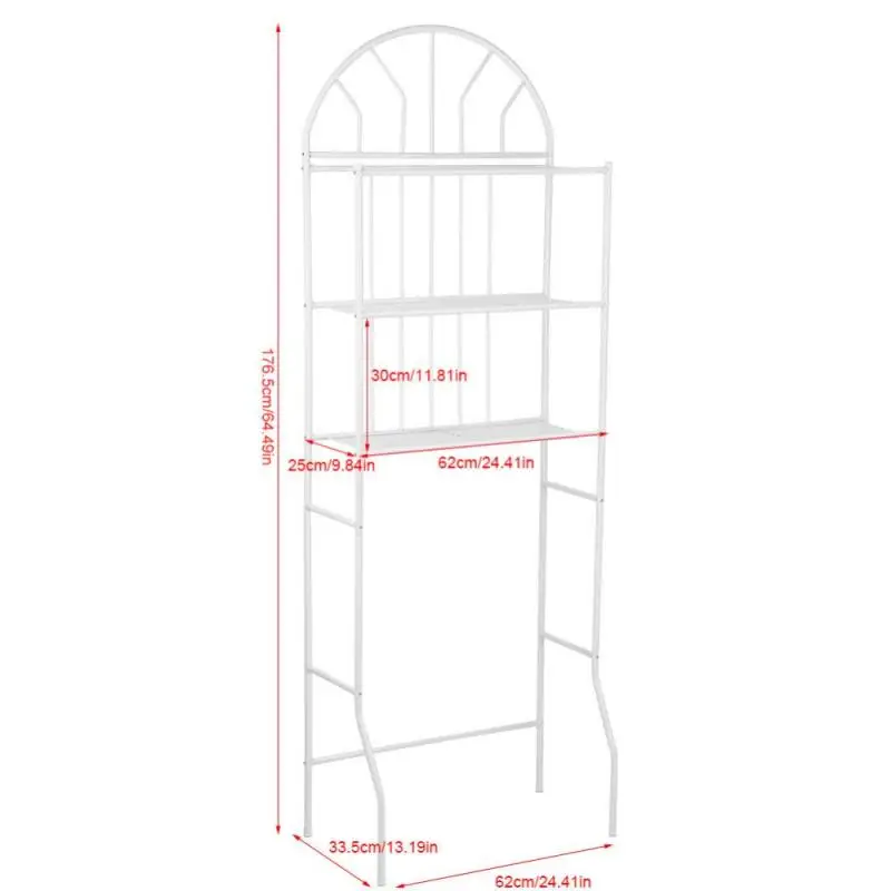 3-х уровневый сиденье для унитаза полка Ванная комната стеллаж для хранения мульти-функциональный Экономия пространства Организатор Белый