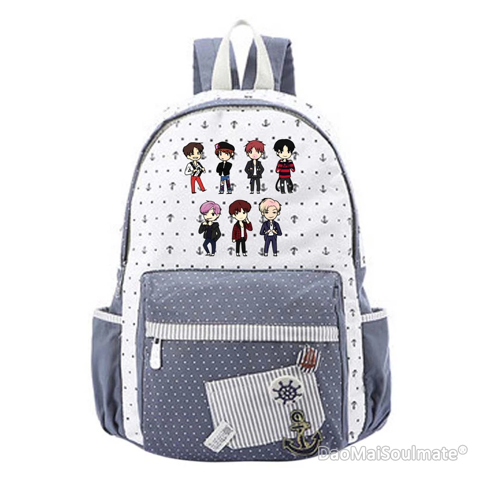 Mochila Bangtan para niños BTS KPOP para niñas Mochila de lona mochilas para niñas mochilas escolares Mochila Chica bolsa Escuela