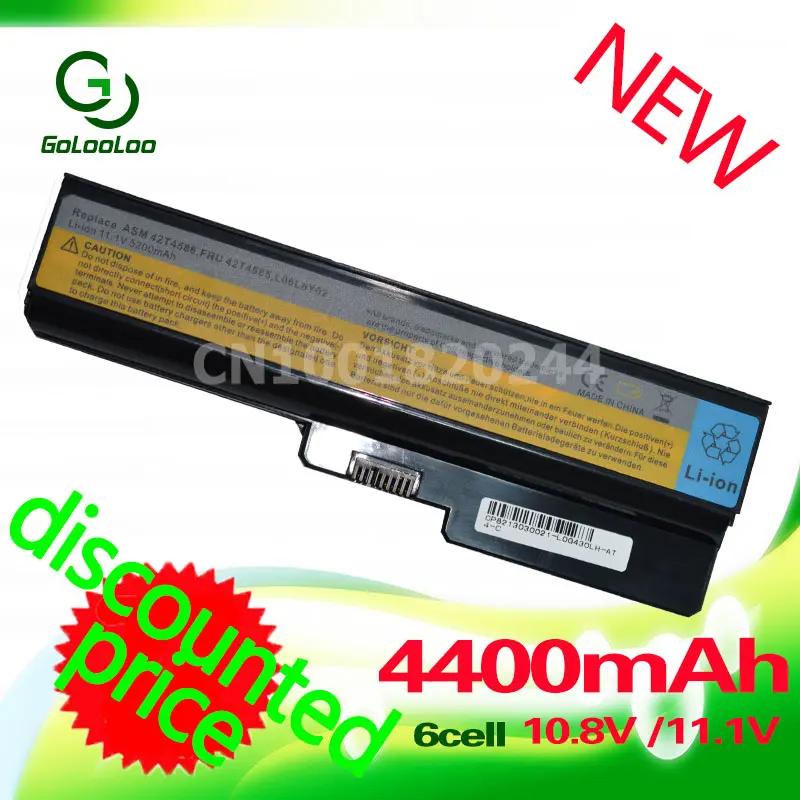 Golooloo 4400 мА/ч, батарея для lenovo 3000 B460 B550 G550 G555 G430 L08L6Y02 G430L G450 N500 G450A G450M G455 G450 G530 G530A