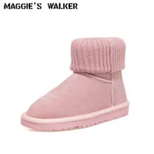 Maggie's Walker/модные зимние сапоги из натуральной кожи; Зимние ботильоны на высокой платформе с плюшевой подкладкой; Размеры 35-41