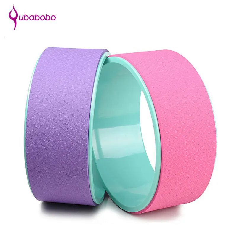 [QUBABOBO] ABS Yoga Circles Pilates Fitness Exercise Training Equipment Professional Body Building Gym Sports Yoga Wheel