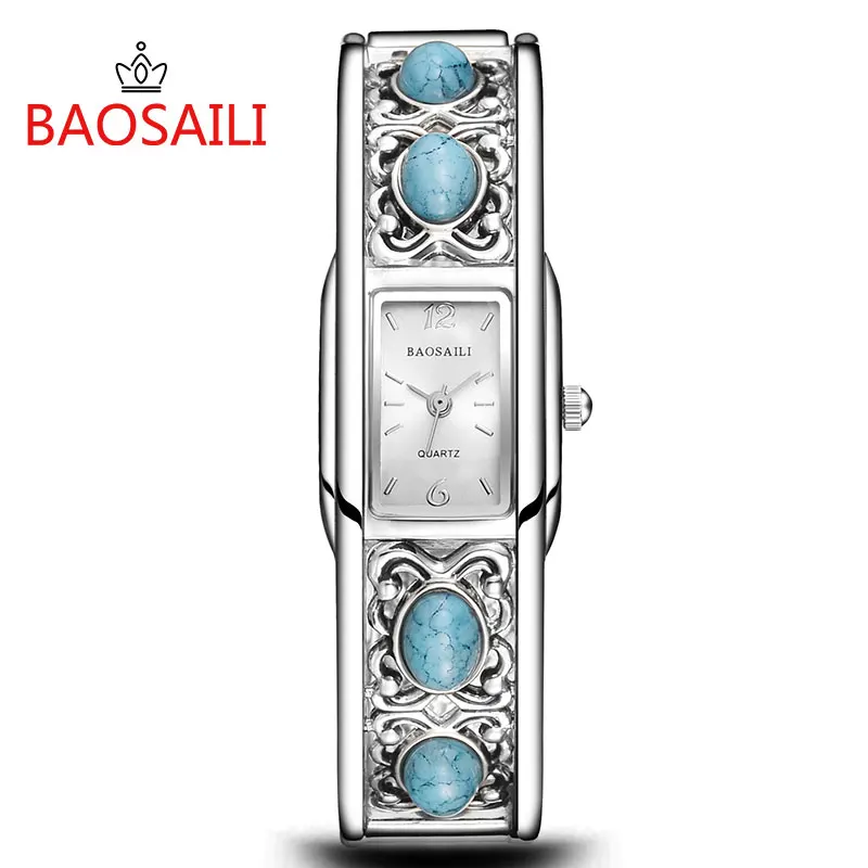 BSL957 BAOSAILI ретро браслет для женщин часы Очаровательная искусственная бирюза леди
