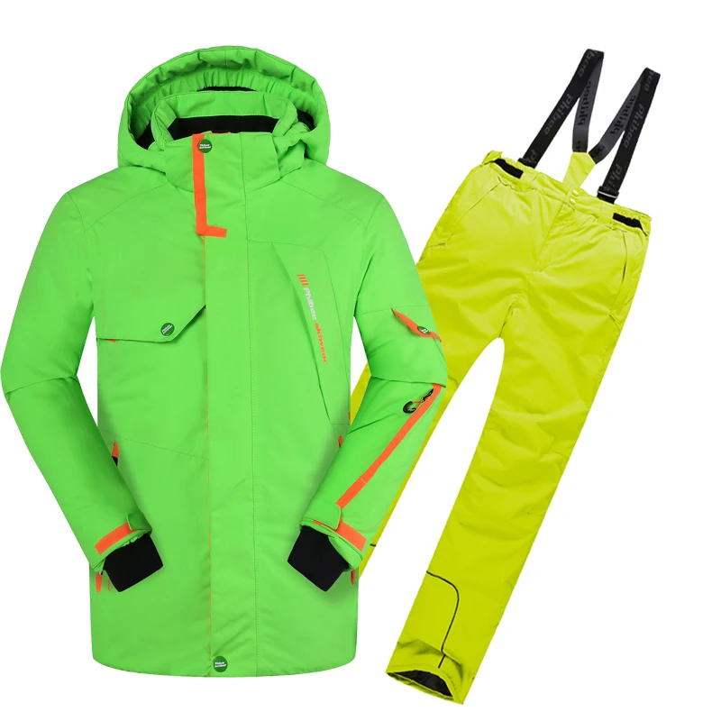 Детская одежда Зимний лыжный костюм ветрозащитная лыжная куртка+ штаны, детская зимняя одежда для девочек Одежда для мальчиков верхняя одежда для температуры-20-30 градусов