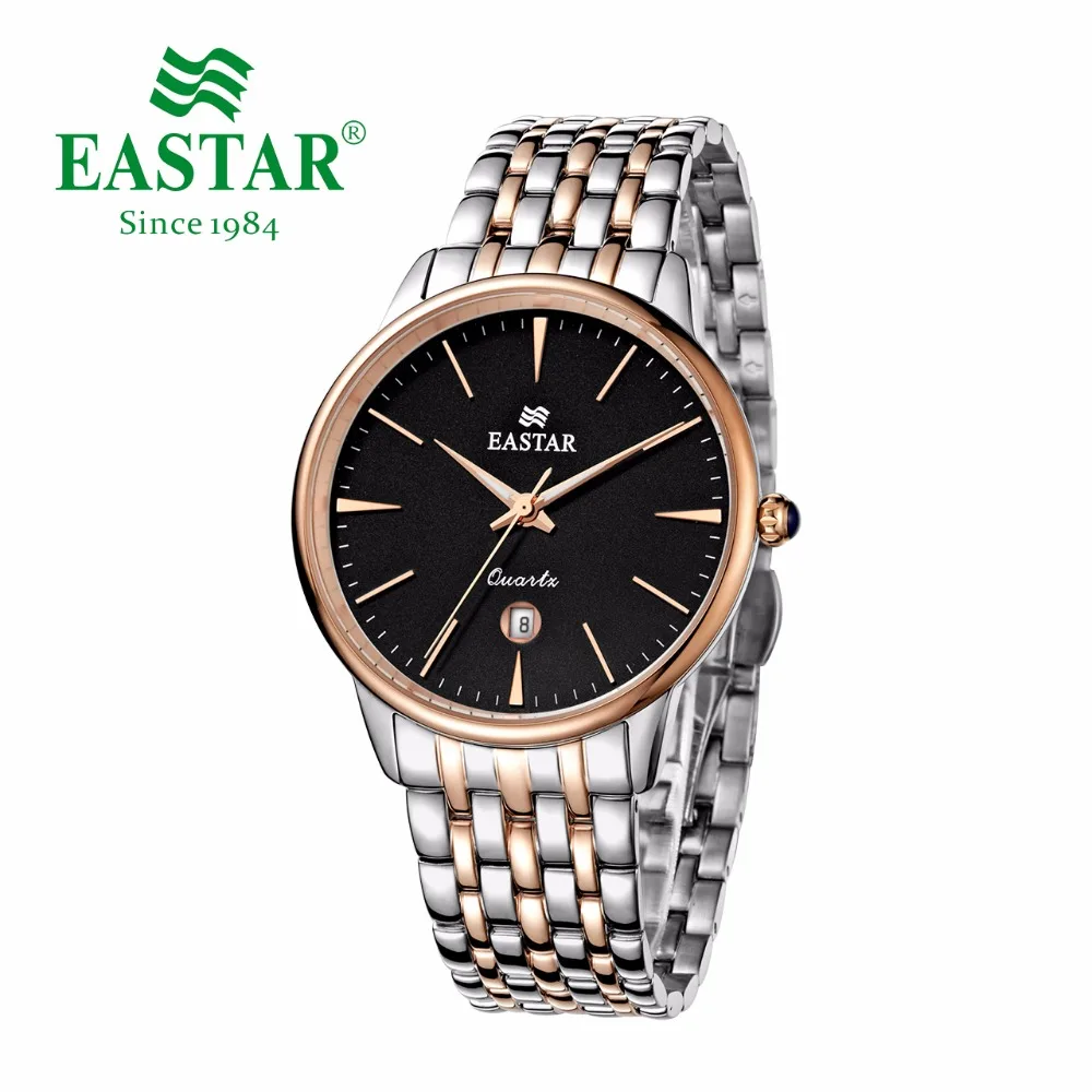 

Eastar Roman number Black And White Dial Watch Men Business Rose Gold 30M Waterproof Quartz Wristwatches Luxury Bracelet Clock