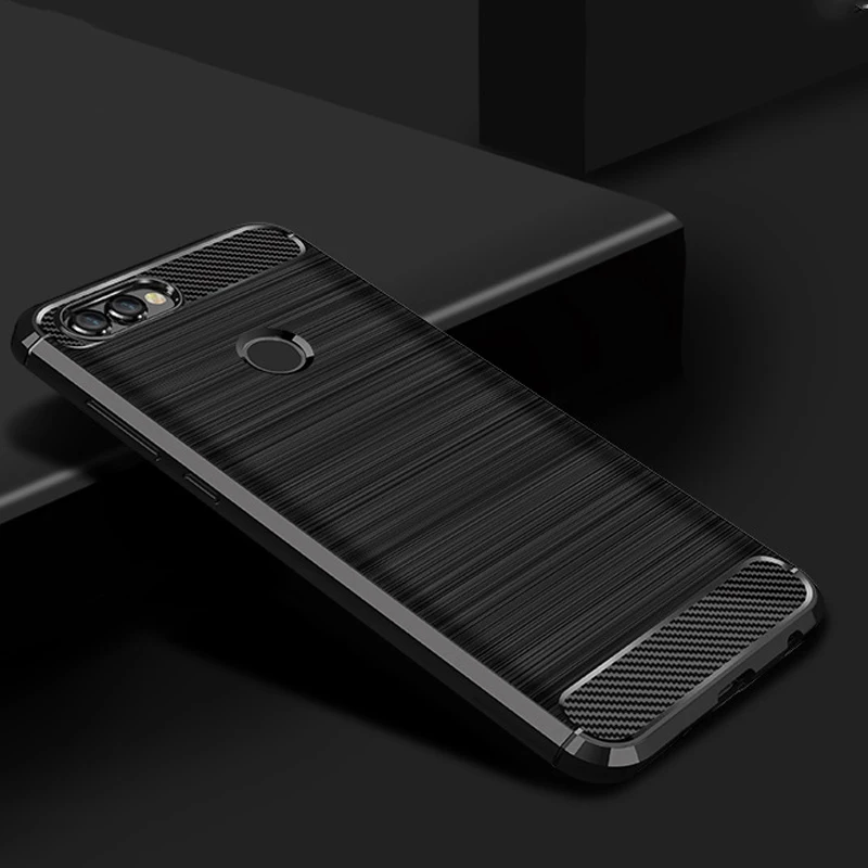 

Huawei P Smart Case Cover P Smart TPU Silicone Bumper Anti-Shock Soft Carbon Fiber Phone Cases Cover For Huawei P Smart Enjoy 7S