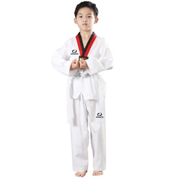 Cheap good quality child adult EXTERA taekwondo uniform Poom V neck karate dobok WTF breathable