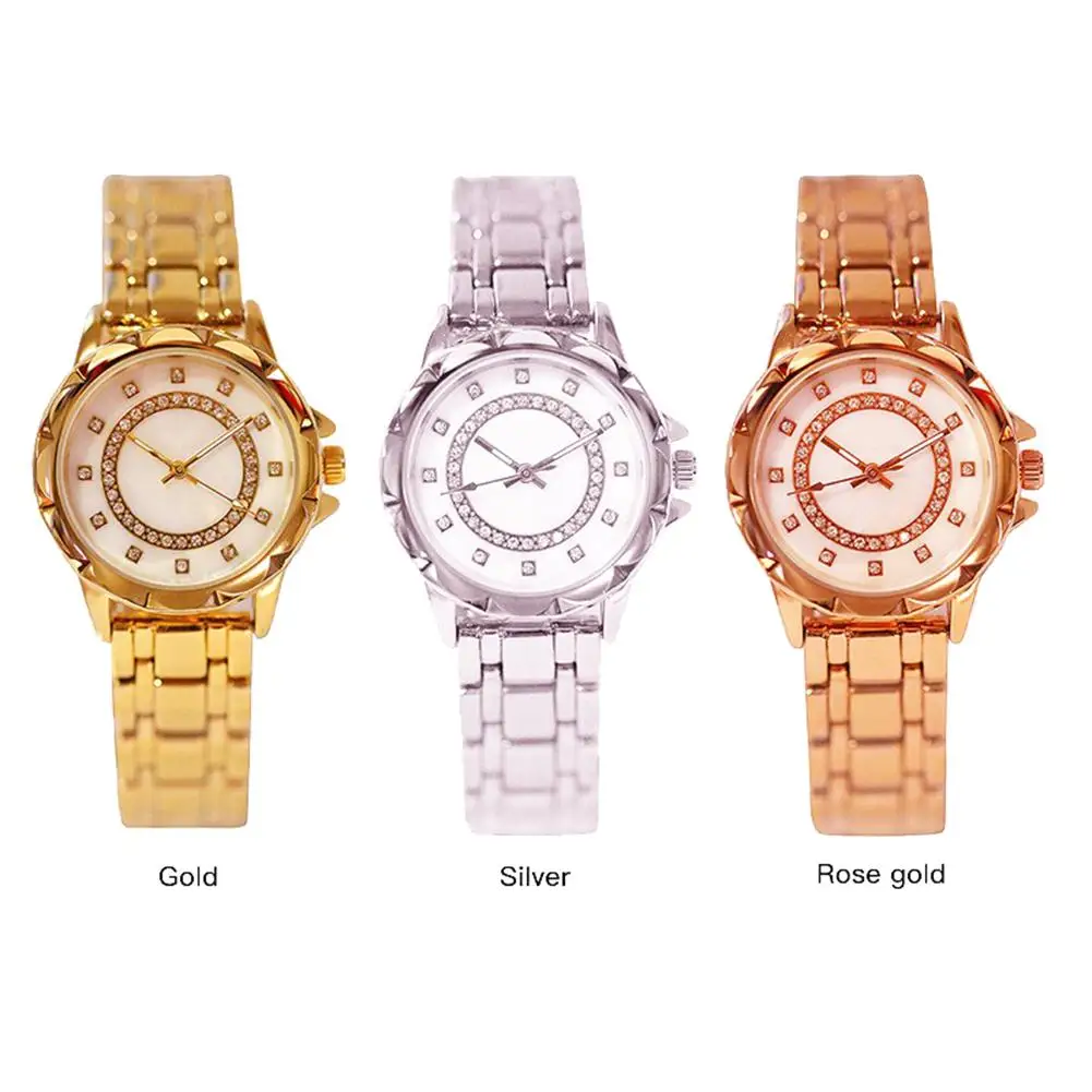 

Fashion Stylish Women Round Dial Alloy Linked Strap Analog Quartz Wrist Watch Decor