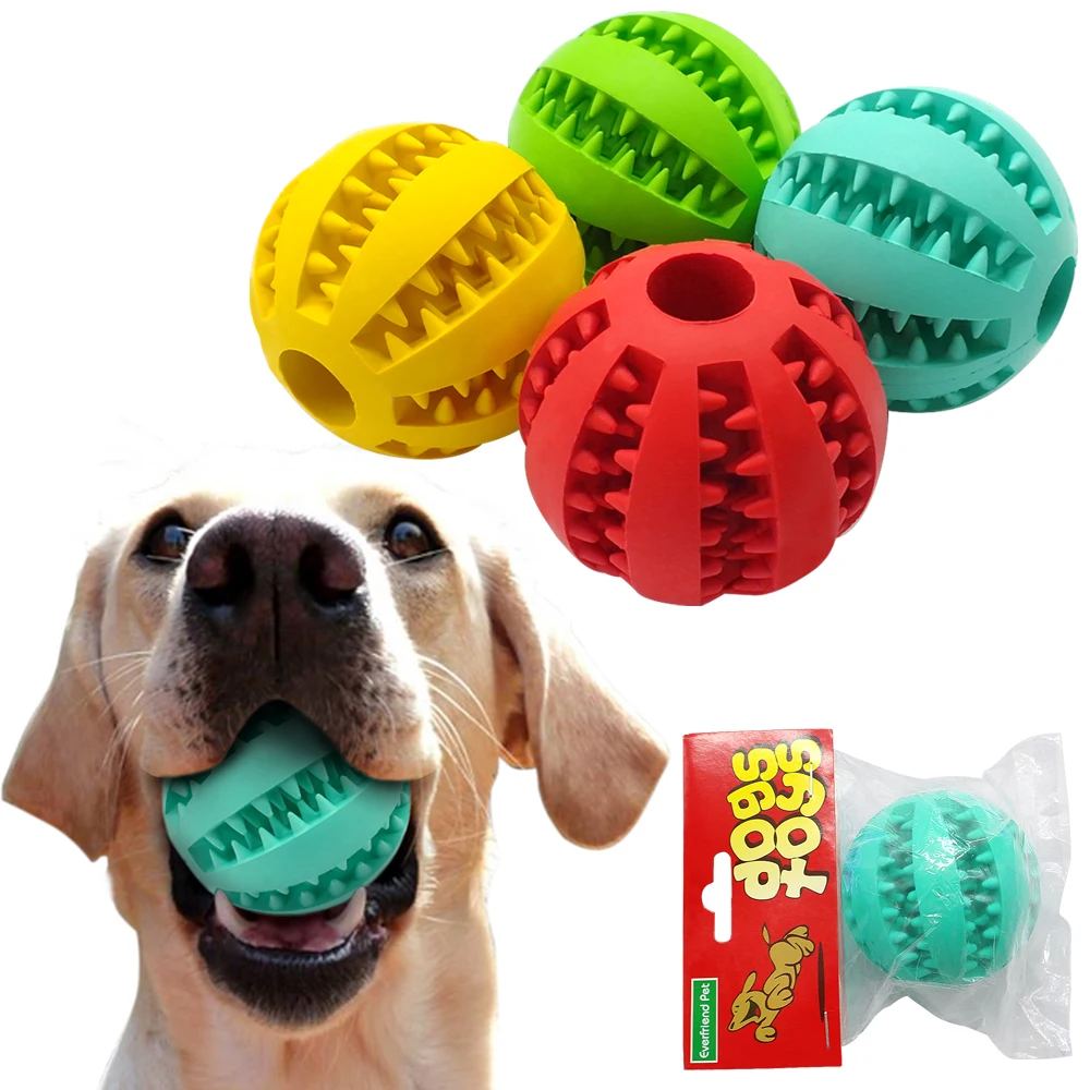 Nontoxic Rubber Pet Dog Tooth Cleaning Ball Toy Puppy Cat Training