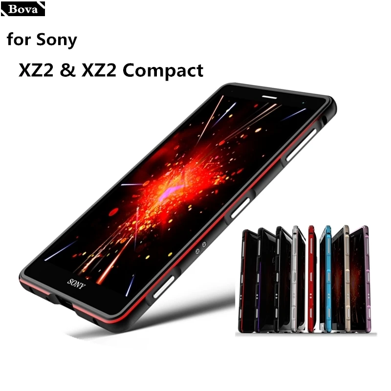 

Case For Sony Xperia Xz2 & XZ2 Compact Luxury Protecive Metal Frame Deluxe Phone Case Ultra Thin aluminum Bumper