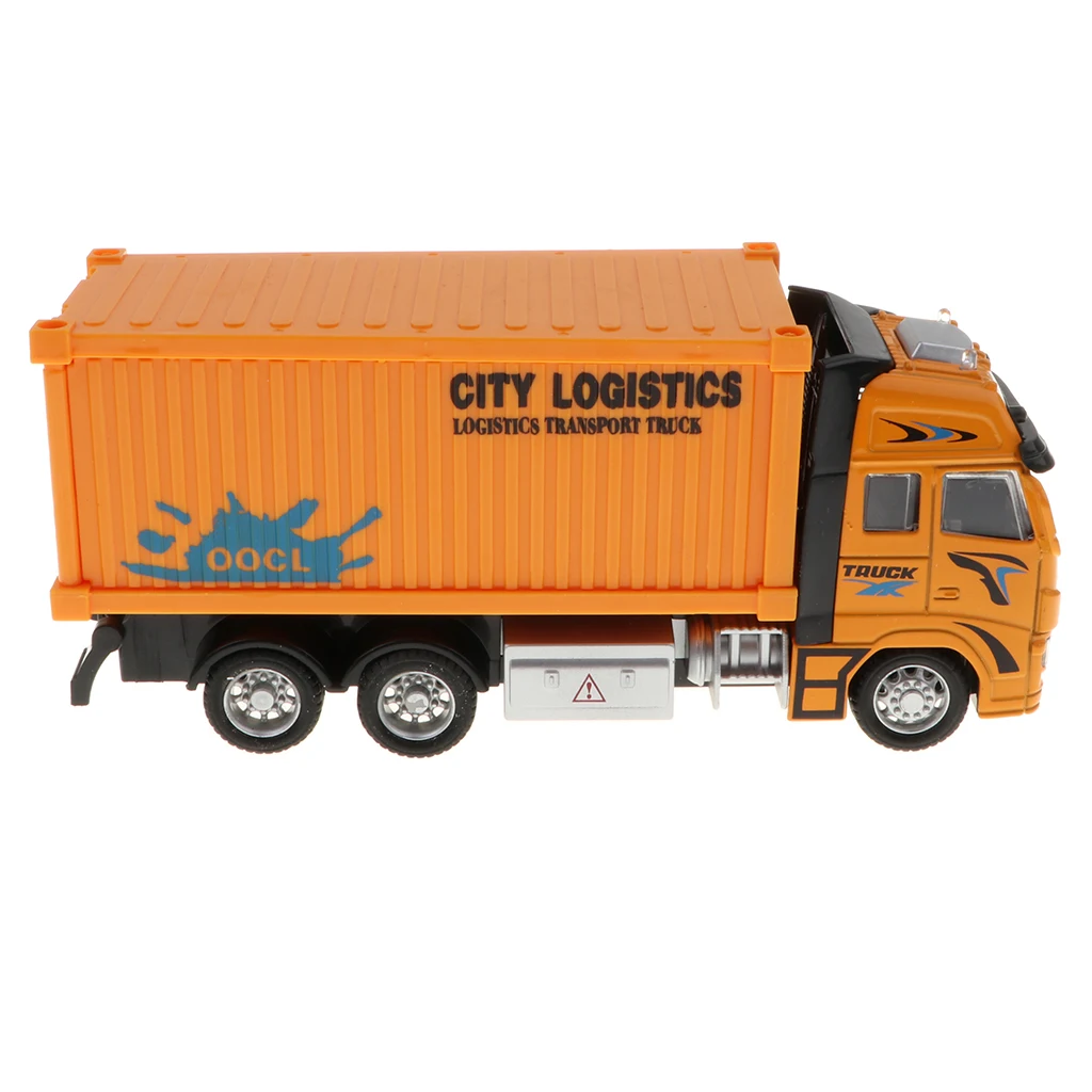1:18 Scale Diecast Container Truck Construction Vehicle Car Model Toy