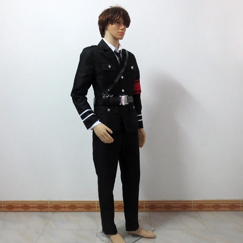 Perucas Аниме Togainu no Chi Akira военная форма косплей костюм