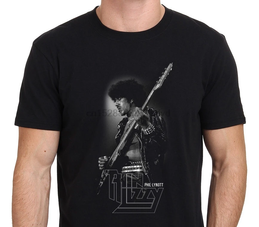 

THIN LIZZY Phil Lynott Retro Rock Black T-Shirt Size S-M-L-XL-XXL