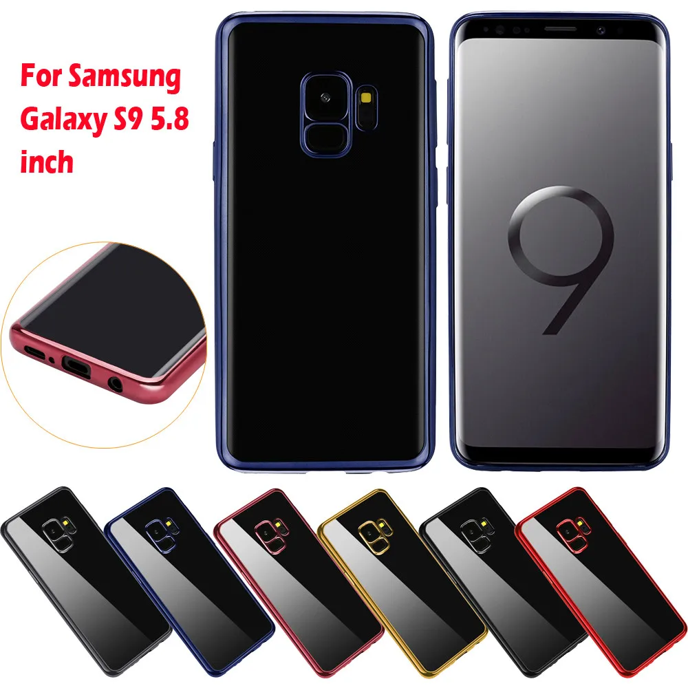 

New Portable Shockproof Waterproof Super Slim Shock Clear Smart Hard TPU Plating Case Cover For Samsung Galaxy S9 5.8 inch RG