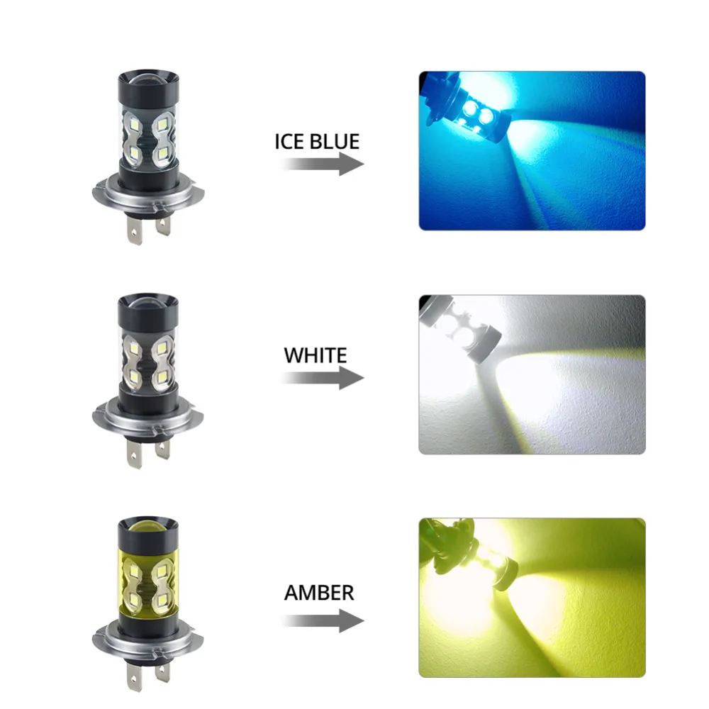 2 шт. Светодиодная лампа H11 Автомобильная противотуманная фара LED H8 9005/HB3 9006/HB4 H3 PSX24W