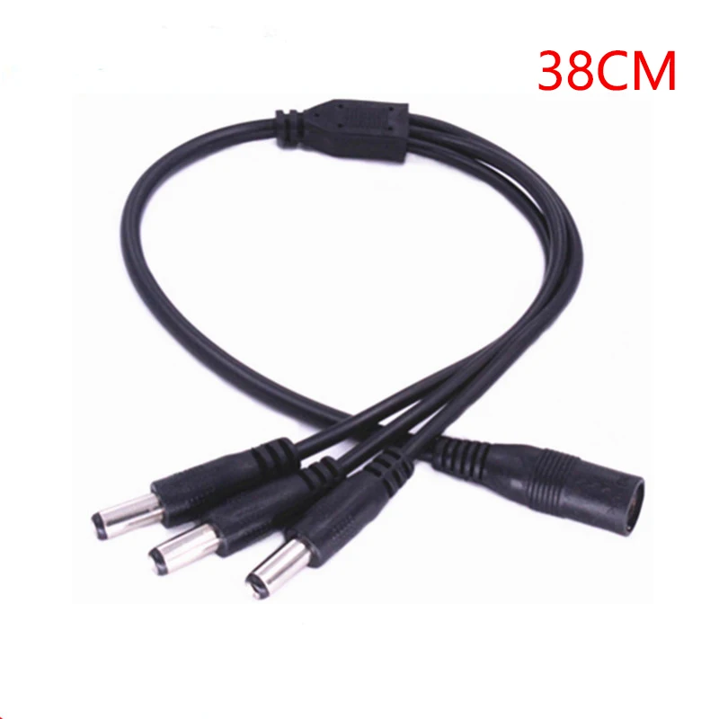 Venta caliente Cable divisor de POTENCIA DE CC 1 a 3, 5,5x2,1mm, para cámara de seguridad CCTV DVR Wl9G9Odk