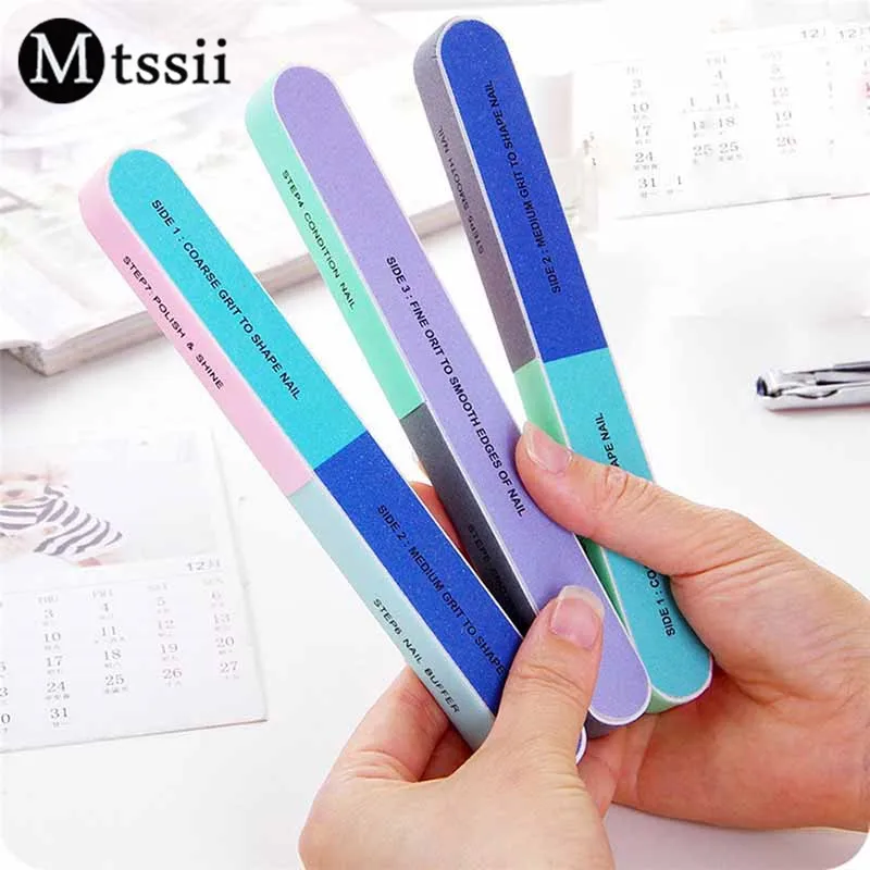 

Mtssii Nail Files Polishing Buffers Tool Finger Nail Buffer DIY Manicure Pedicure Tools Polishing Strip Beauty Tool Random Color