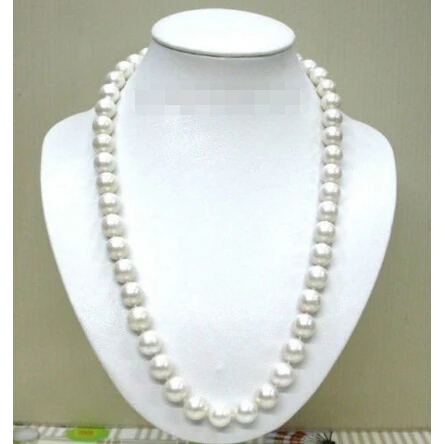 

AAA round white south sea shell pearls necklace 32" ^^^@^Noble style Natural Fine jewe FREE SHIPPING