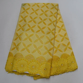 

SY9522-3 Swiss Voile Lace In Switzerland High Quality African Dry Cotton Swiss Lace Fabric For Wedding Party Dress with Stones