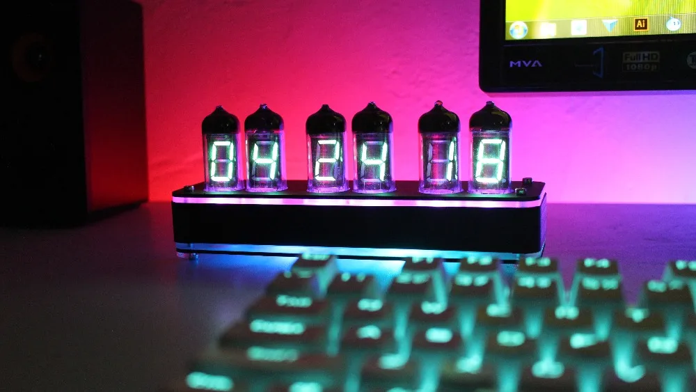6 бит IV11 светодиодный свечение цифровые часы Nixie трубки часы комплект DIY электронные настольные часы в стиле ретро 5 в Micro USB питание