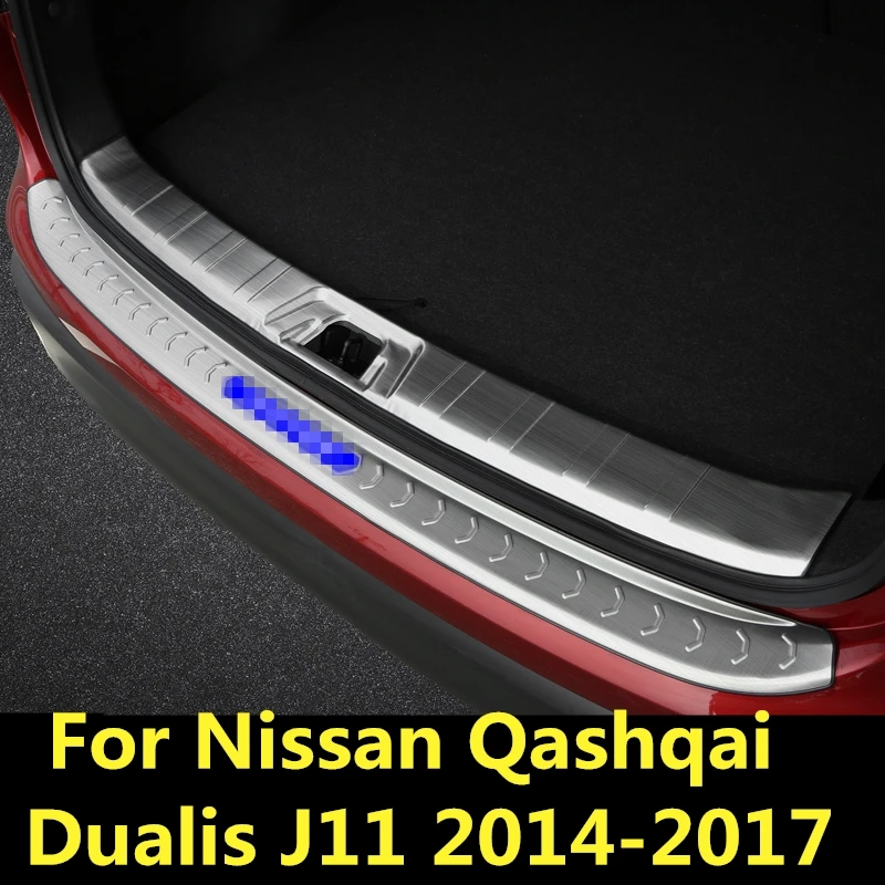 Для Nissan Qashqai Dualis J11 2014 2017 нержавеющая сталь внешний задний багажник бампер